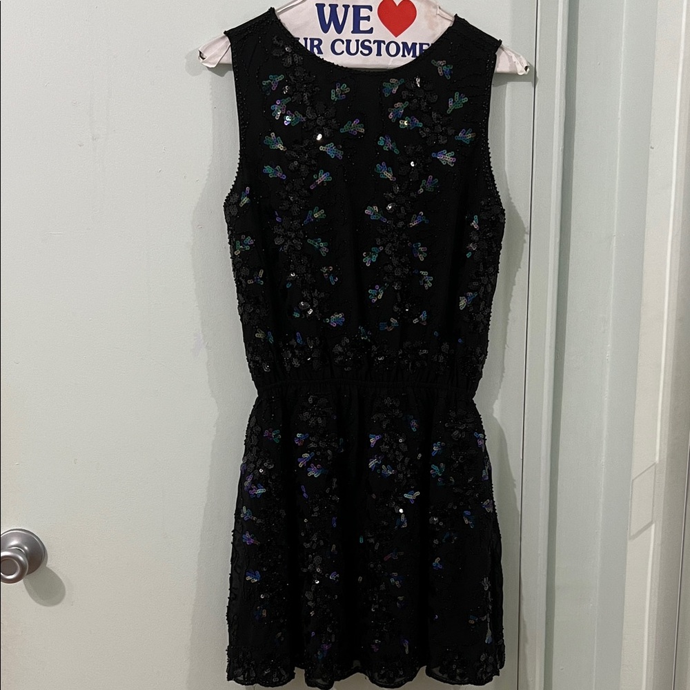 Elegant Black Kids Dress with Sequin Details